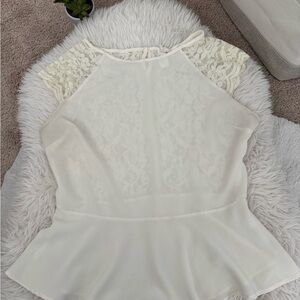 One Clothing Cream Lace Blouse